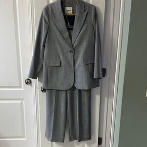 Boden Gray Wide-Leg Pants & Matching Blazer Set